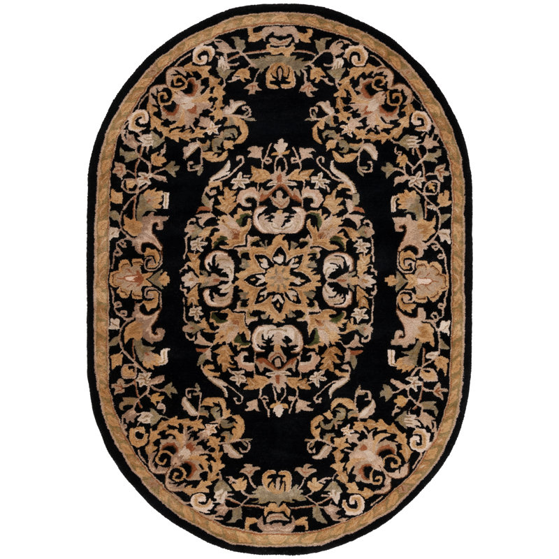 Balthrop Hand Tufted Wool Oriental Rug, Oval 4'6" x 6'6"