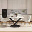 Table de salle à manger 55,12 po en pierre frittée - blanc Pandora avec pieds en X-603127569-603127573