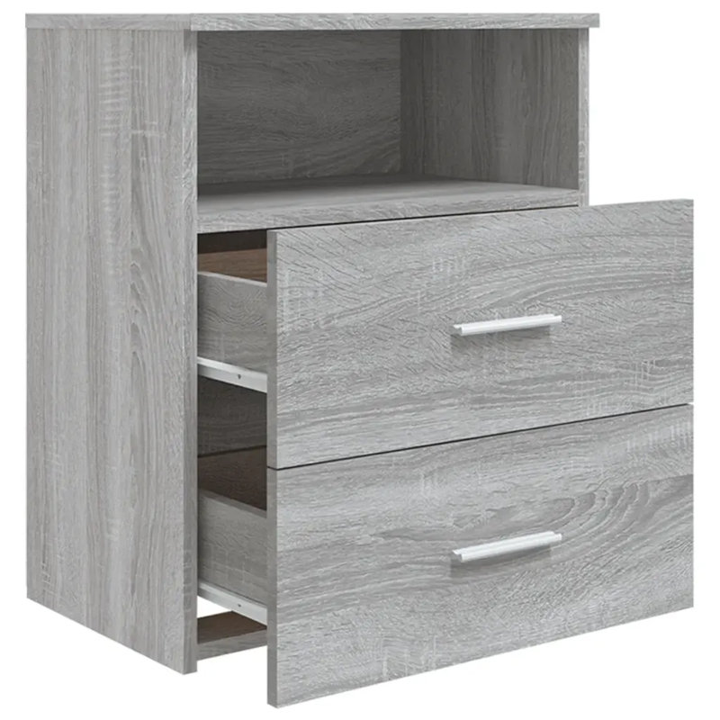 Isia 2 Drawer Bedside Table, Gray