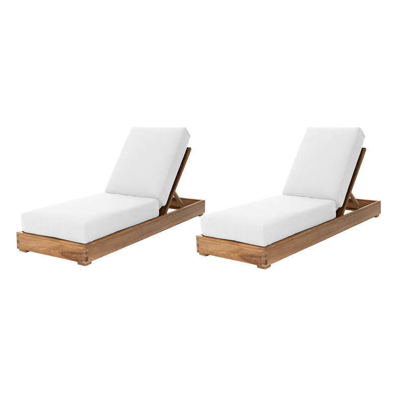 Chatsworth Outdoor Teak Chaise Lounge, White