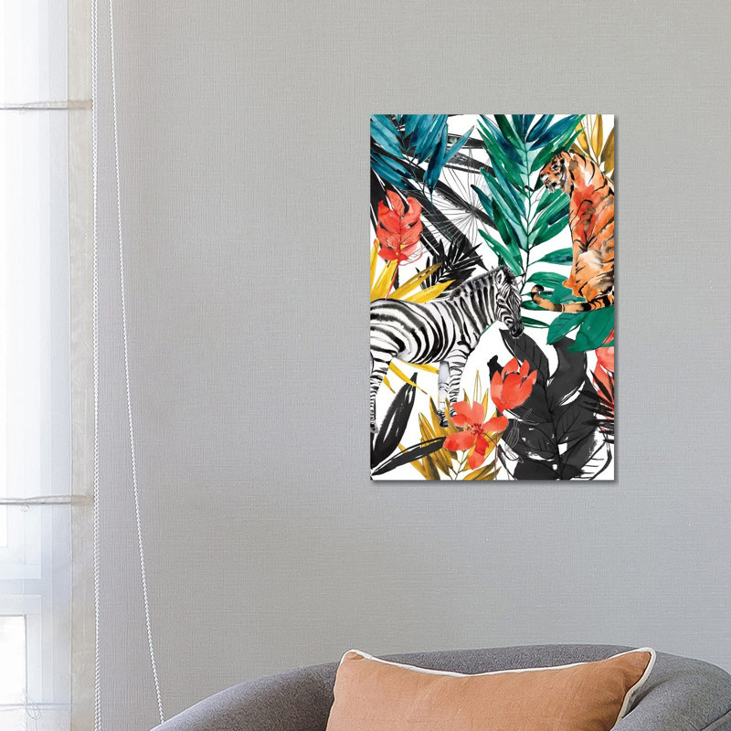 Jungle Life I by Jennifer Goldberger - Wrapped Canvas Painting, 66.04cm H x 45.72cm W x 1.9cm D