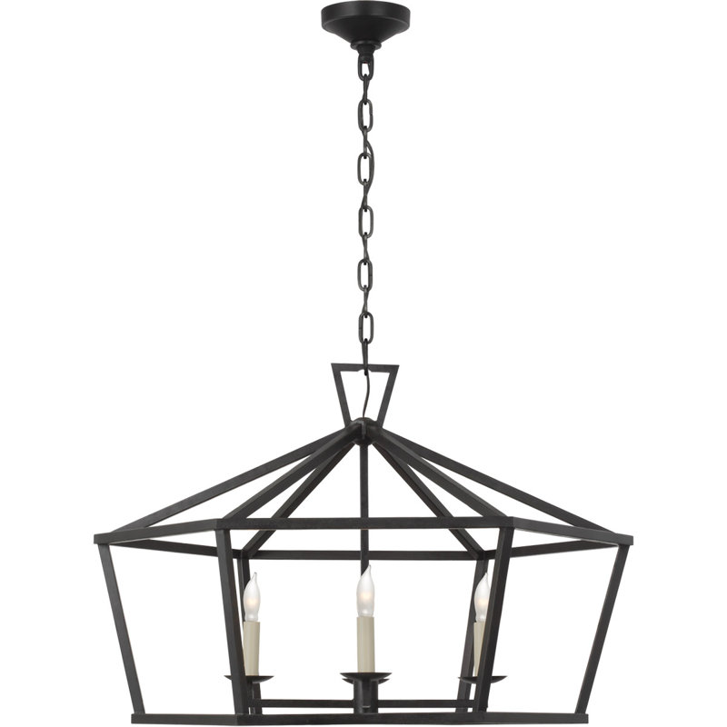 Chapman & Myers Darlana Wide Hexagonal Lantern, Aged Iron