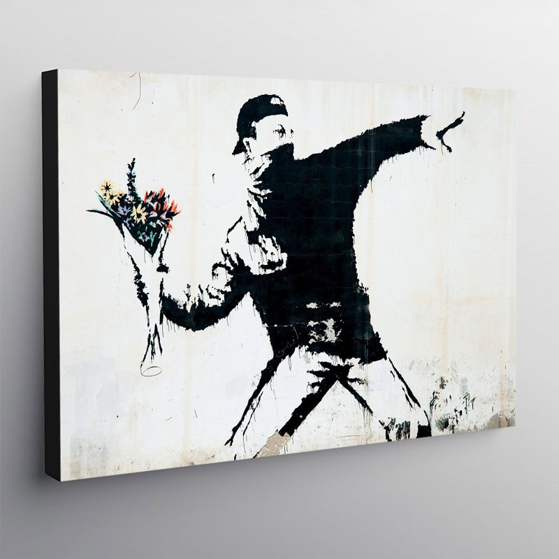 Flower Thrower - Wrapped Canvas Print, 84cm H x 120cm W x 3.8cm D
