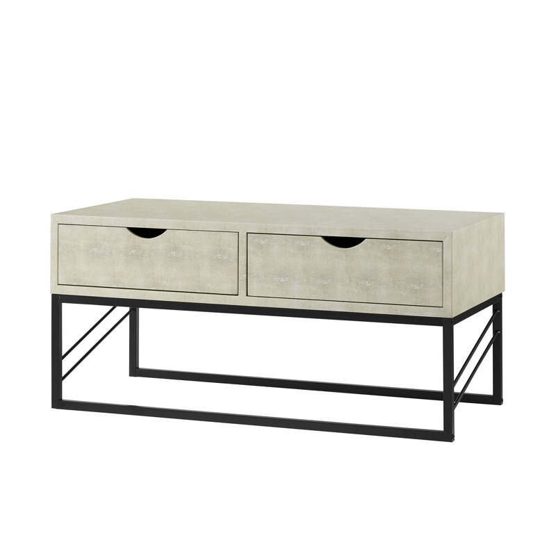 Sled Coffee Table with Storage, Off White