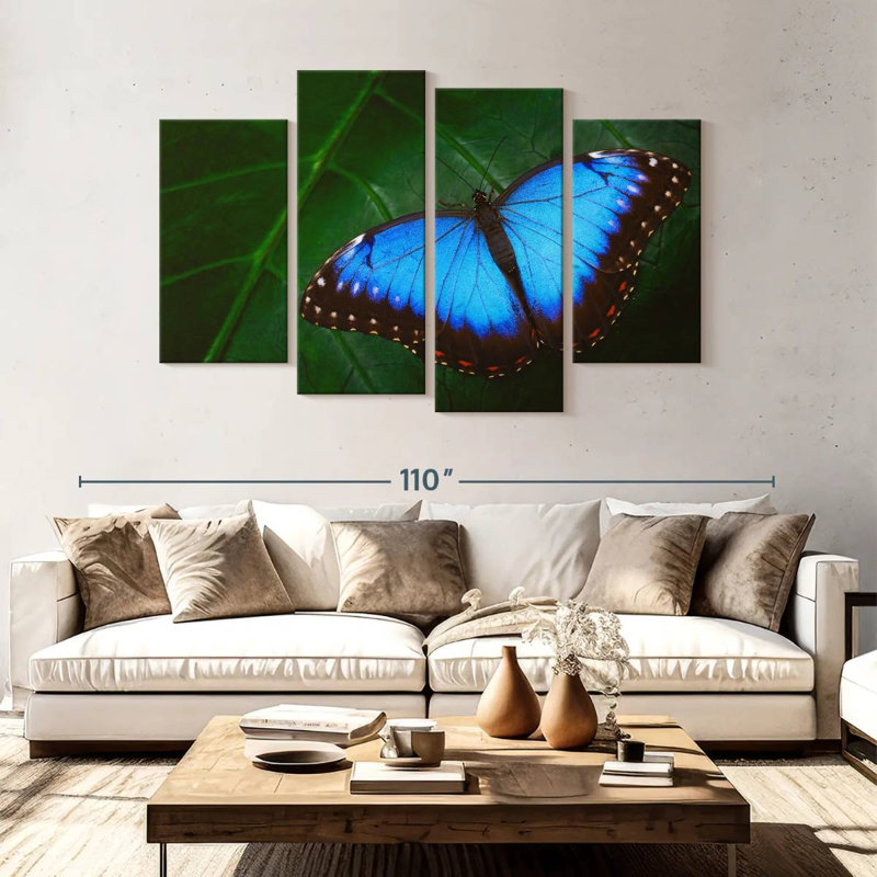 Brampt Pretty Blue Butterfly, 54" H x 84" W