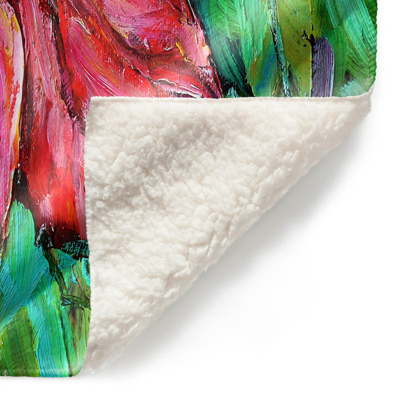 Couverture de sherpa de fêtes poinsettia doux, l 68 po x L 80 po