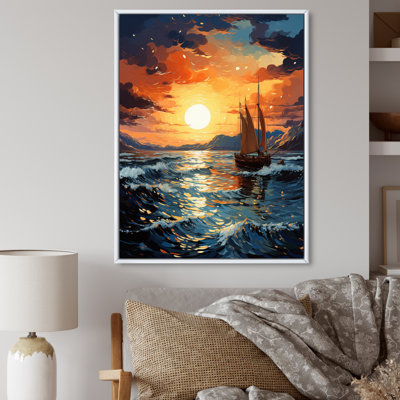 Orange Teal Boat Energetic Storm IV " Orange Teal Boat Energetic Storm IV "