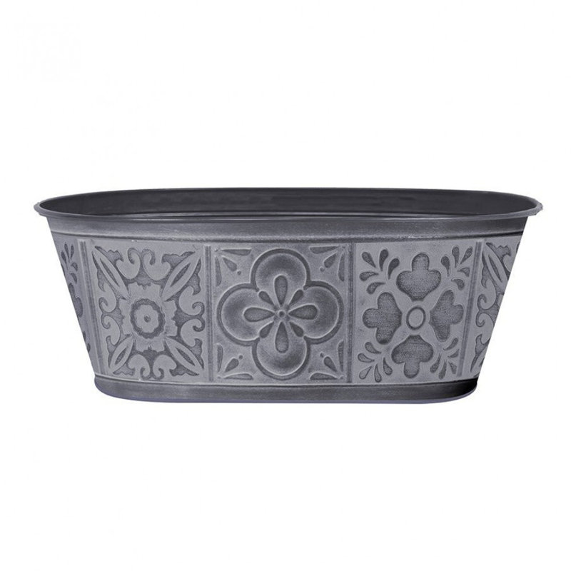 Washed Gray Tile Print Bucket