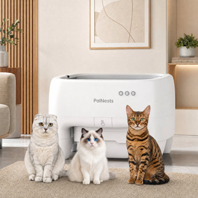 Bac à litière automatique autonettoyant de 13 L pour plusieurs chats, à ouverture supérieure, contrôlable via une application.