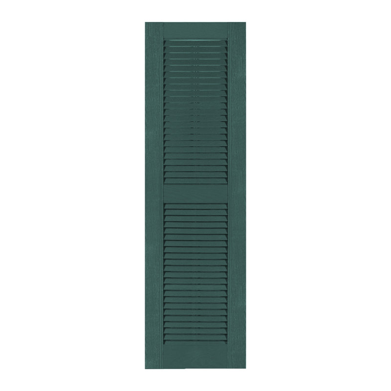 Volet à persiennes sur mesure avec dessus droit, Vert pin, 17.75", 82"