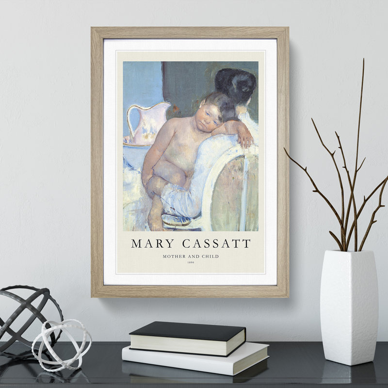 Mother and Child Vol.7 by Mary Cassatt - Picture Frame Painting, 48cm H x 36cm W x 2cm D
