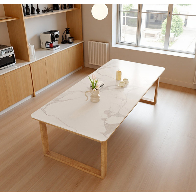 Bureau de table rectangulaire en pierre frittée, H 29,53 po x l 62,99 po x P 27,56 po