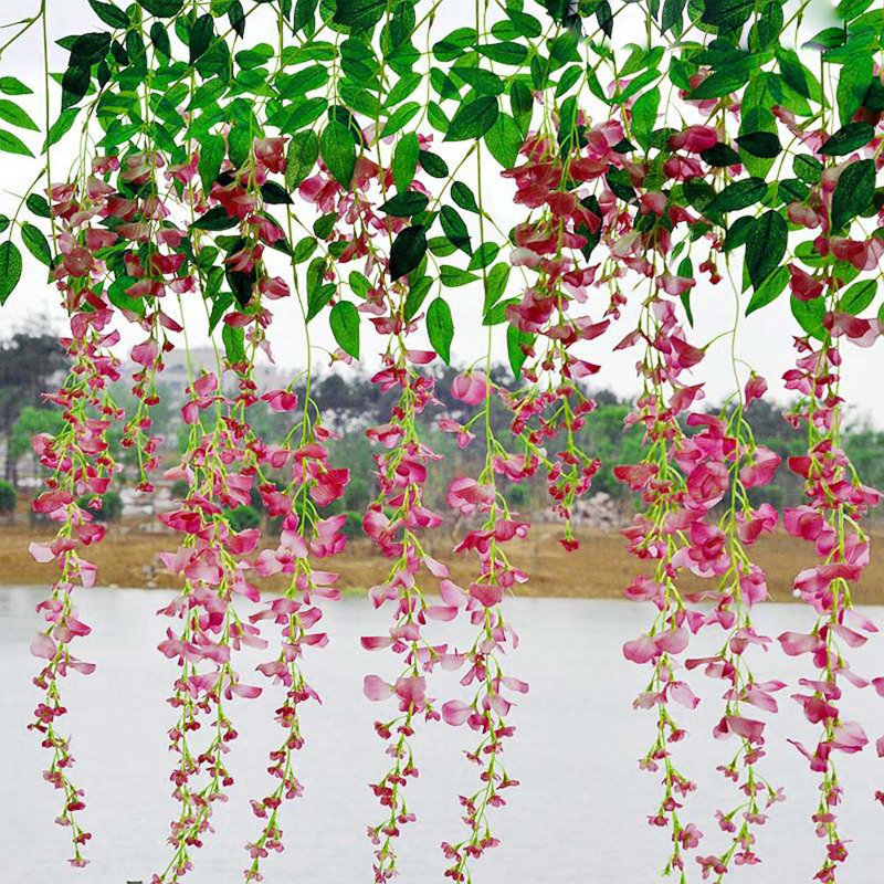 Faux Wisteria Swag, Pink