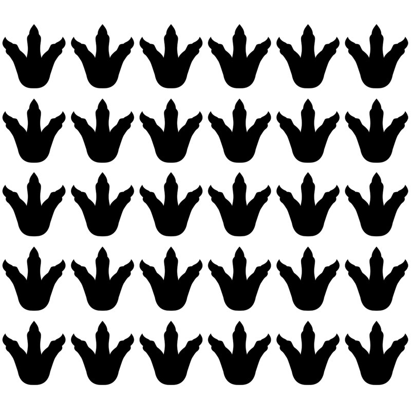 Autocollant mural empreintes Clemons, Noir