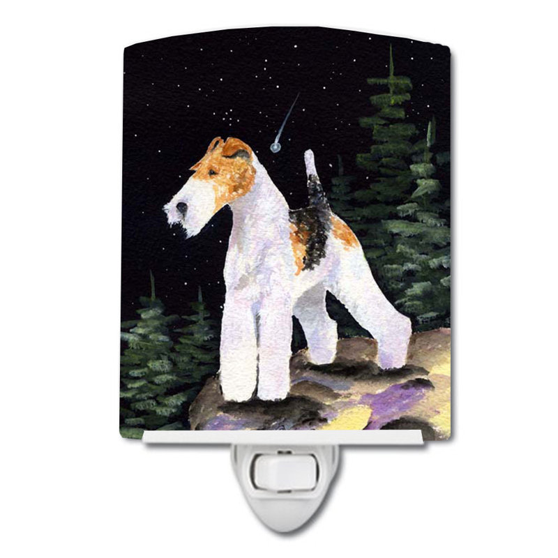 Starry Fox Terrier Ceramic Night Light