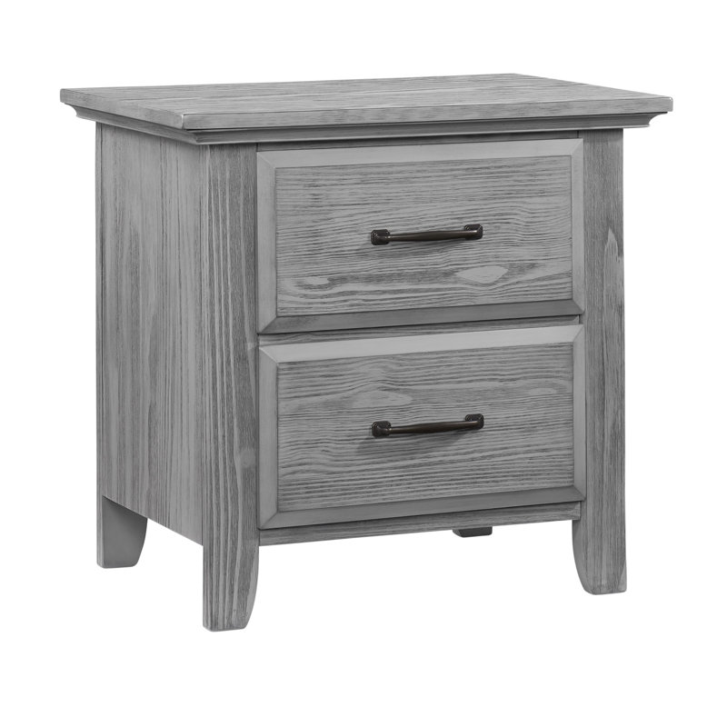 Willowbrook 2 Drawer Nightstand, Graphite Gray