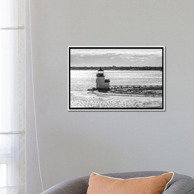 " USA, New England, Massachusetts, Nantucket Island, Nantucket Town, Brant Point Lighthouse From Nantucket Ferry " Black and White Photography Print