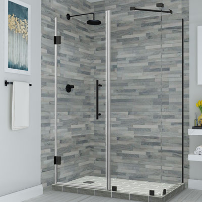 Cabine de douche rectangulaire à charnière 34 po x 72 po Bromley