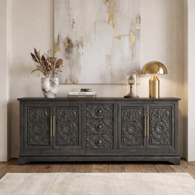 3-drawer 4-door Carved Solid Wood Sideboard