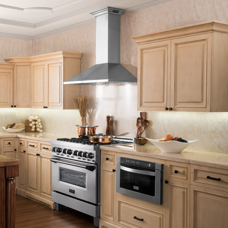 42" Crown Sound 400 CFM Convertible Wall Mount Range Hood in Stainless Steel with Wi-Fi