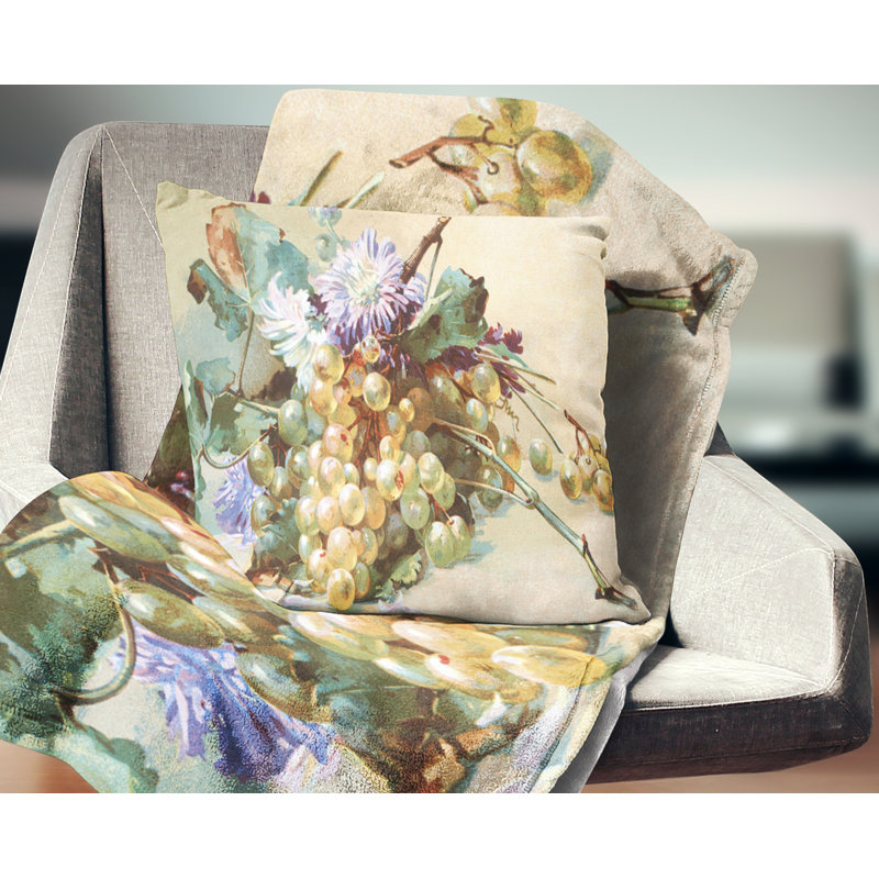 Oreiller floral à fleurs illustrées, 16 po x 1 po, Coussin décoratif