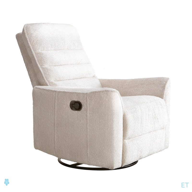 Fauteuil inclinable pivotant en chenille ivoire