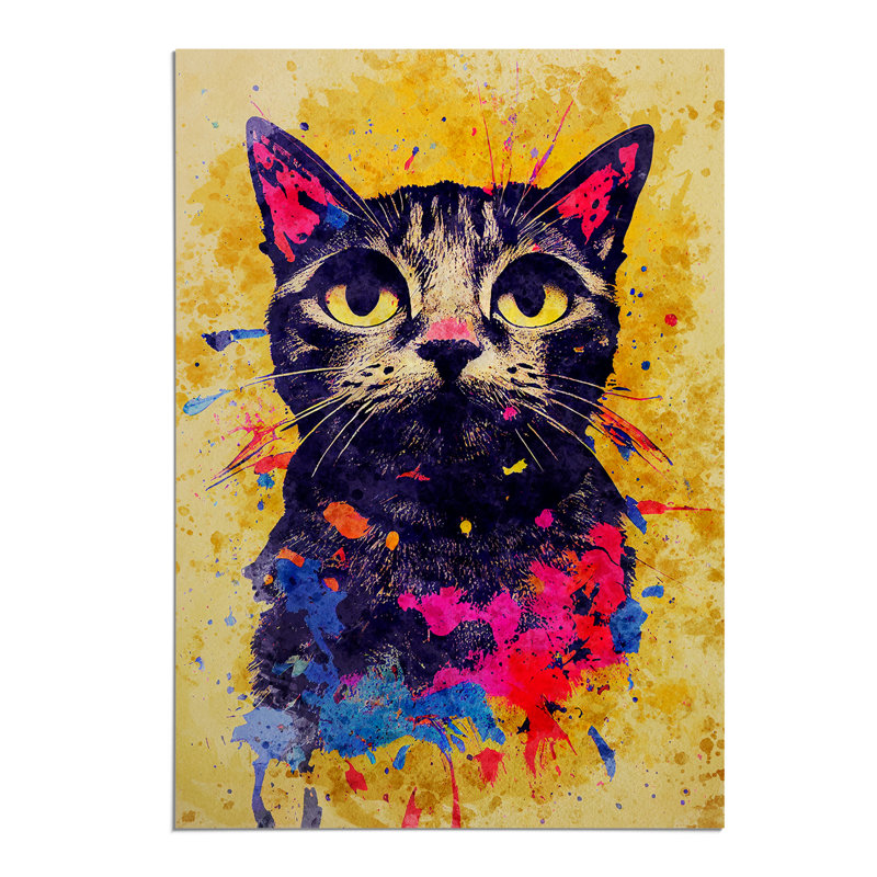 Catt Paint Splash No.1 - Print, 42cm H x 29.7cm W, Paper, No Matte