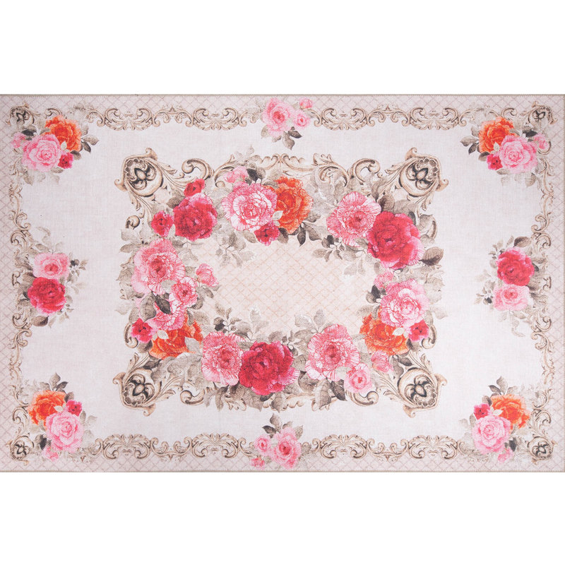 Luxurious Machine Washable Area Rug, 4.9 x 7.5 Feet, 100% Polyester, 1850 g/m², Pile Height: 0.2 inches | Eco-Friendly Recycled Poly Cotton Backing | Perfect for Living Room & Bedroom, Soft and Durable Design