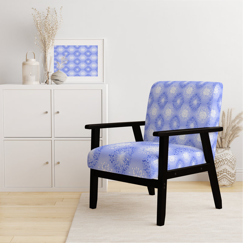 Chaise rembourrée moderne - fauteuil boho mandala, Accoudoirs carrés noirs