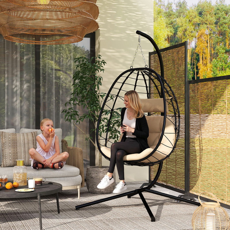 Egg Chair with Stand, Khaki