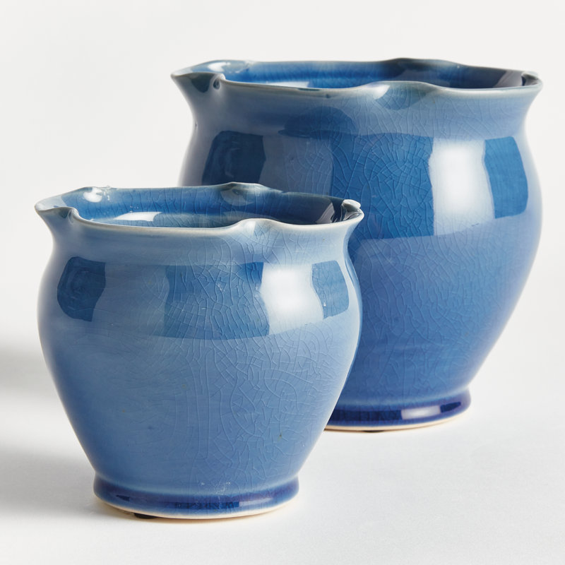 Conservatory Ceramic Planter, Blue
