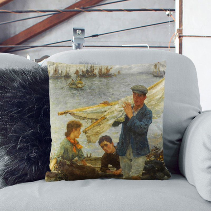 Square Cushion, 55cm H x 55cm W x 20cm D, Black