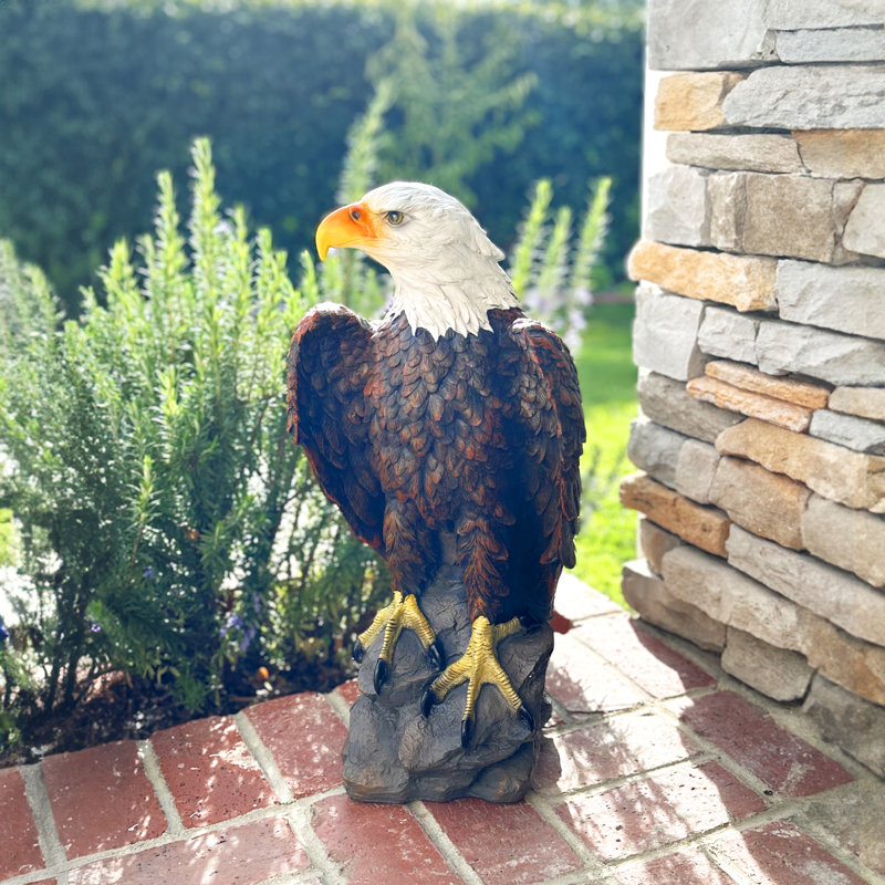 Exhart Patriotic Majesty Bald Eagle Garden Statue, 24 Inch