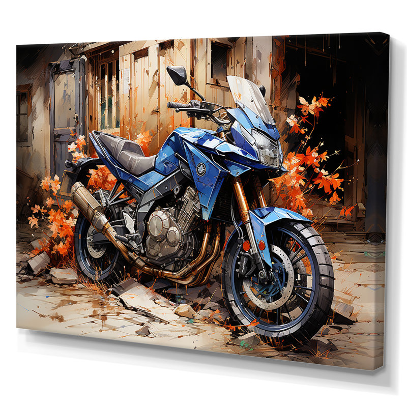 «Blue Durty Bike Urban Speed» sur impression sur toile, H 12 po x l 20 po x P 1 po, Toile tendue