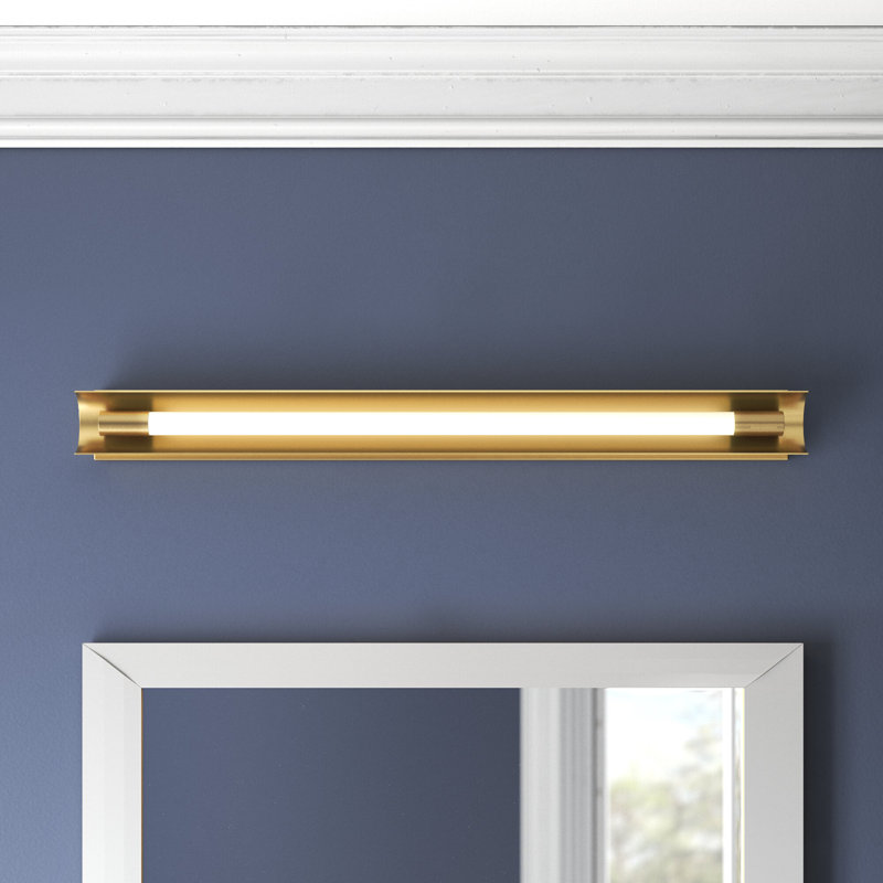 Marine Dimmable LED Bath Bar, Burnished Brass