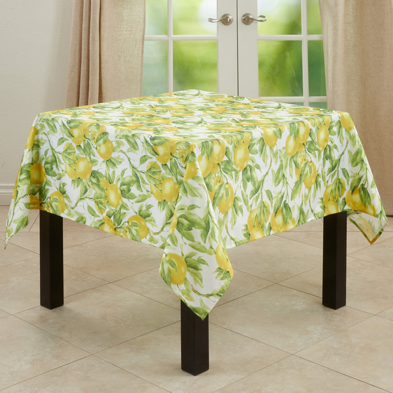 Shelton Lemon Print Tablecloth, 65" L x 65" W