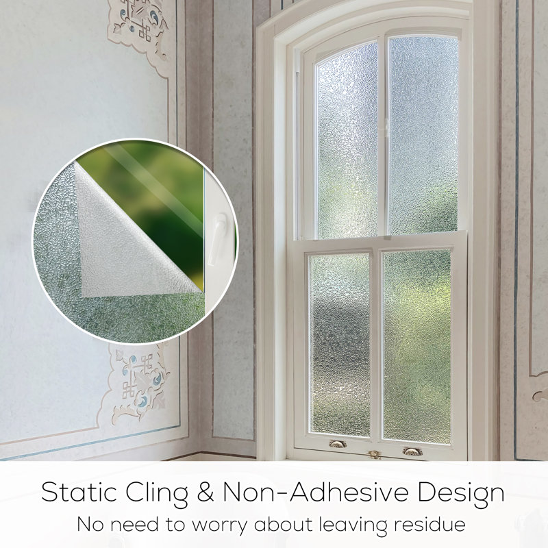 Textured Glass Pattern Decorative Window Decal, 23.6" H x 78" W