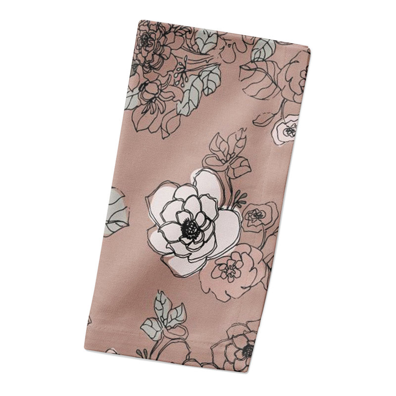 Intricate Floral Rectangular Napkkin, Pink