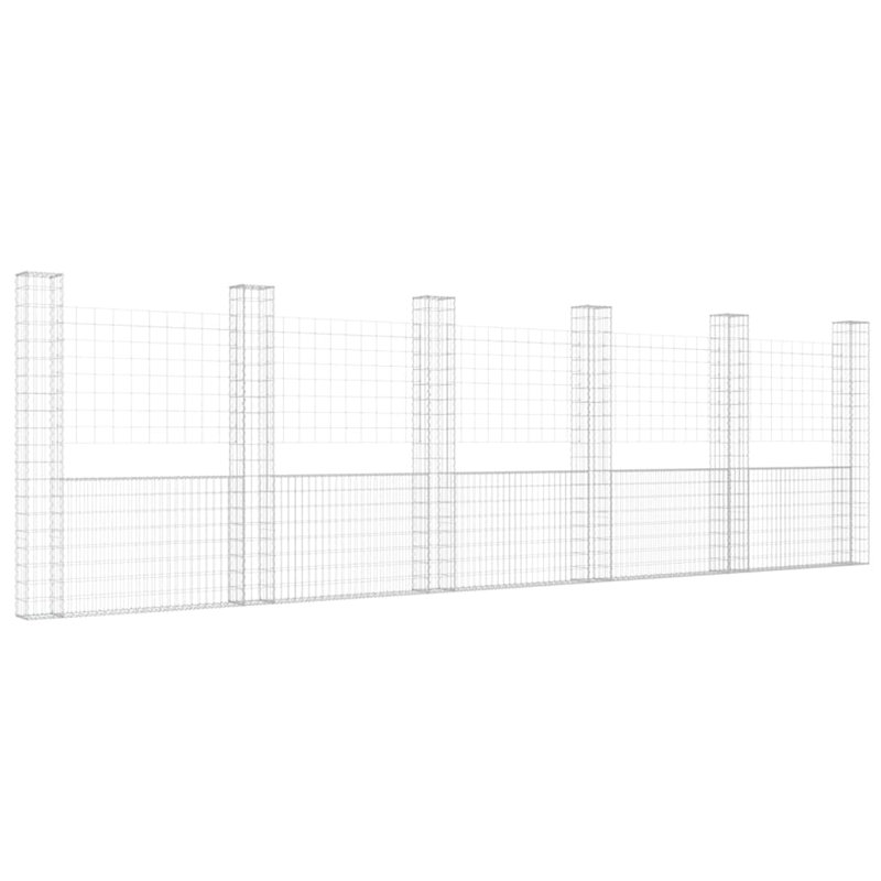 Panneau de clôture en métal argenté, H 78,7 po x l 244,1 po x P 7,9 po
