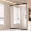 Porte de douche semi-sans cadre 57,7-59 po x 70 po en verre trempé 1/4 po noir mat