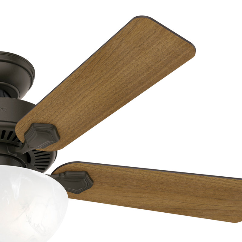 44" Swanson 5 - Blade Standard Ceiling Fan with Pull Chain and Light Kit Included, American Walnut