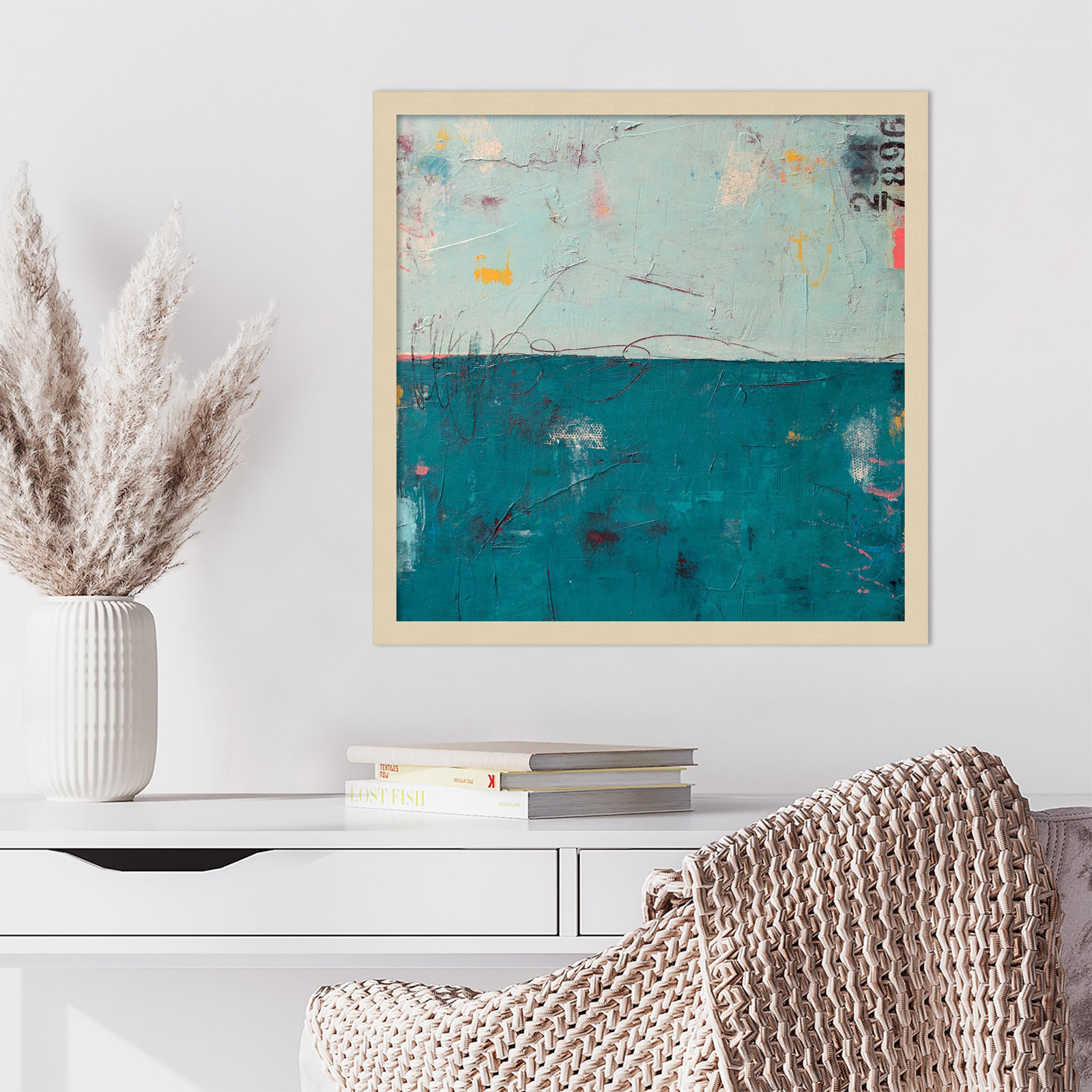 Blue Bay Hideaway Print by Erin Ashley, 21" H x 21" W, Brown