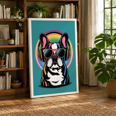 Cool Bulldog Modern - Wrapped Canvas