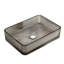 Lavabo de salle de bain rectangulaire en cristal 18 po sans robinet 18 po, noir transparent
