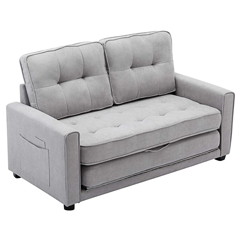 Canapé-lit en chenille 59,4 po, Gris chenille