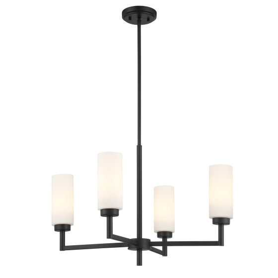 Lustre 4 lumières Oreane, Noir mat, E12/candélabre, Oui