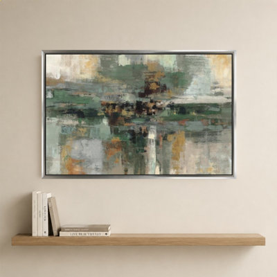 Morning Fjord Rifle Green by Silvia Vassileva - Graphic Art on Canvas