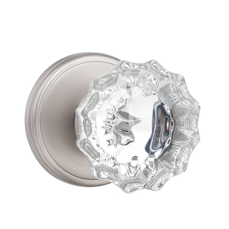Coolnews Retro Elegant Series Crystal Passage Door Knobs, Satin Nickel