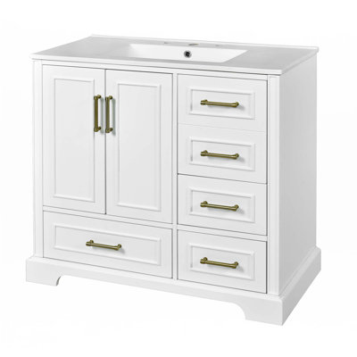 Meuble-lavabo traditionnel 36 "avec lavabo en céramique