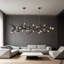 Luminaire suspendu horizontal 47,24 "à DEL en forme de branche - Design linéaire naturel pour le salon-362845844